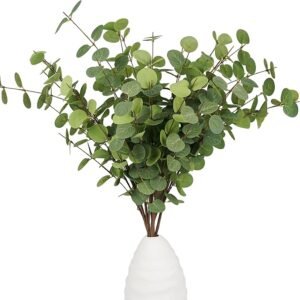 Eucalyptus Stems 6 Pcs Artificial Eucalyptus Leaves 69cm 27.5 inch Floral Picks, Branches Decor for Vase, Vase Filler Flowers Decoration Indoor