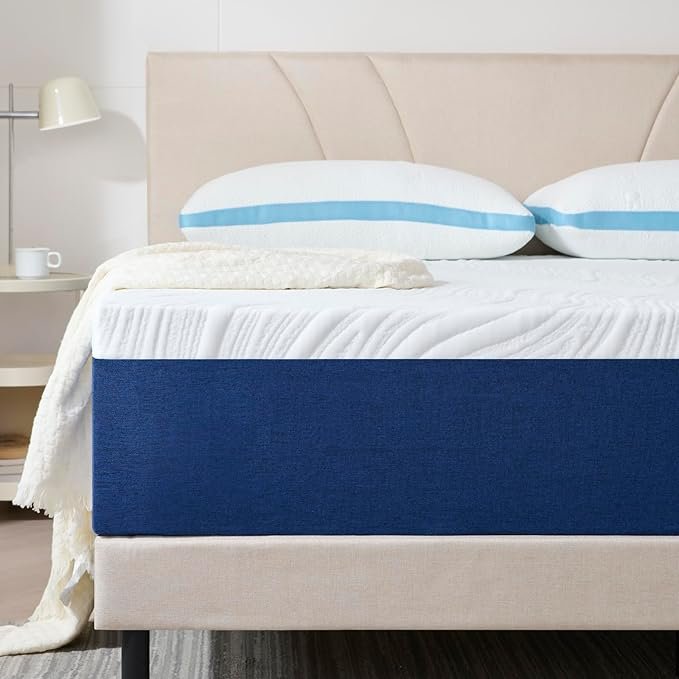 Hiimgo Double Mattress for Double Bed,18cm Height,Memory Foam With Carved Knitted Cover for Pressure and Back Pain Relief, Medium Firm and Supportive Mattress