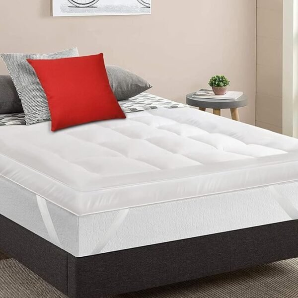 MightySoft Mattress Topper Double Bed 10cm Thick - Quilted, Extra Deep, Ultra Fluffy and Breathable MicrofiberMightySoft Mattress Topper Double Bed 10cm Thick - Quilted, Extra Deep, Ultra Fluffy and Breathable Microfiber Topper, Securely Fits with Elastic Straps, Enhances Comfort & Supports Restful Sleep Topper, Securely Fits with Elastic Straps, Enhances Comfort & Supports Restful Sleep