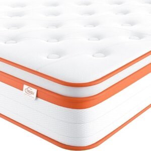 TeQsli Double Mattress 4FT6, 10 Inch Gel Memory Foam 7 Zone Orthopedic Double Mattress Pocket Sprungs Wave Memory Foam Hybrid