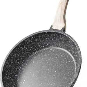 CAROTE Frying Pan, Granite Frying Pans Non Stick with Heat-Resistant Handle,Premium Cookware Omelet Pan for Induction, Electric and Gas Hob