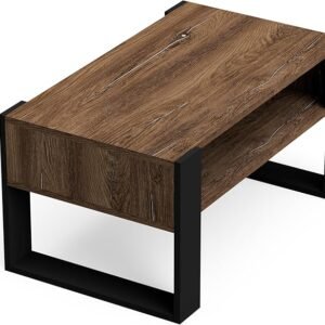 MAT-HAUS Furniture and home decor Couchtisch CORA Wohnzimmertisch aus Holzwerkstoff, Kaffeetisch, einfacher Aufbau, massiv und stabil, Tisch loft (90 cm)