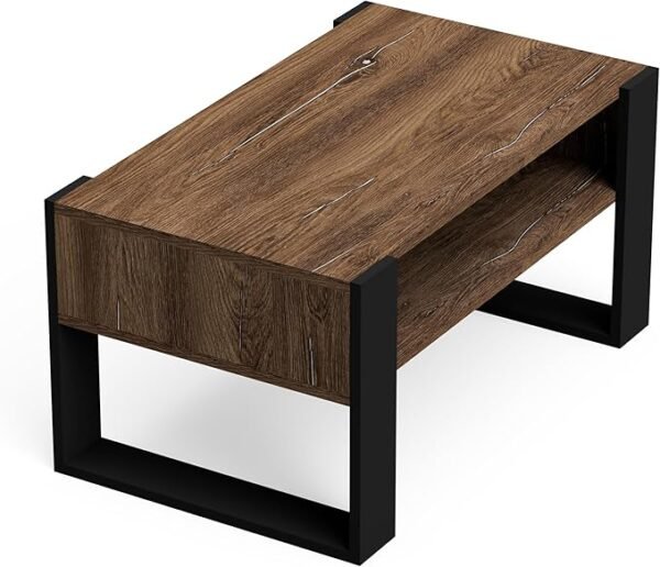MAT-HAUS Furniture and home decor Couchtisch CORA Wohnzimmertisch aus Holzwerkstoff, Kaffeetisch, einfacher Aufbau, massiv und stabil, Tisch loft (90 cm)