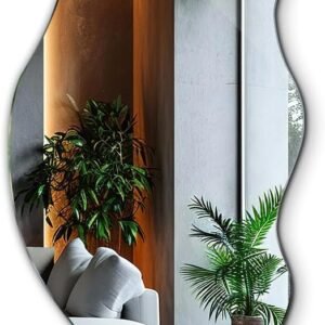 Tulup Spiegel 50x100 cm Großes Modernes Unregelmäßiges Organisches Asymmetrisches Fleck für Badezimmer Wohnzimmer Vertikal