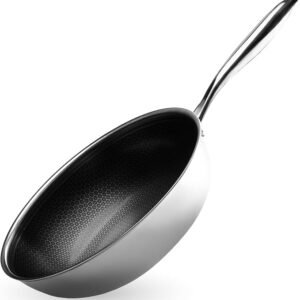 Onyx Cookware Wokpfanne 30 cm | Beschichtete Pfanne Induktion | Bratpfanne für alle Herdarten | Kratzfeste Antihaft-Oberfläche | 3-Schicht Edelstahl/Aluminium, Ofenfest bis 260°C, PFAS-frei Wok Pfanne