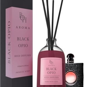 Raumduft Black OPIO | Reed Diffuser mit 5 Duftstäbchen | 100ml | Lufterfrischer mit Duftstäbchen für die Wohnung | Diffuser mit Stäbchen | Raumduft inspiriert von Luxusparfums