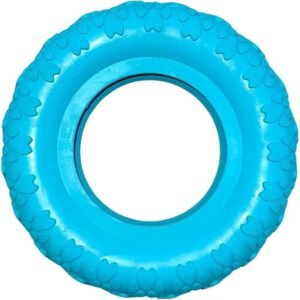 Riolino Kauring für Hunde aus Naturkautschuk – Befüllbares Kauspielzeug in Reifenoptik – Robust & zahnfreundlich für Starke Kauer – Hundespielzeug Kaureifen – Farbe: Türkis