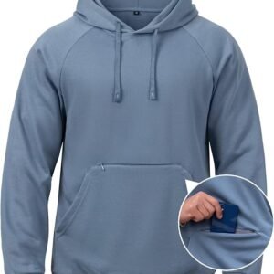 CARWORNIC Men's Hoodies Pullover Soft Hooded Sweatshirts Long Sleeve Casual Hoodies with Zipper Pocket