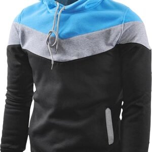 MOONCOLOUR Men's Fashion Novelty Color Block Hoodies Long Sleeve Fleece Hooded Pullover Sweatshirts with Pockets
