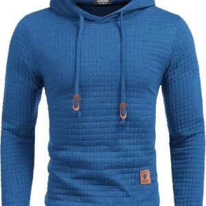 COOFANDY Mens Hooded Sweatshirt Casual Long Sleeve Drawstring Waffle Knit Pullover Hoodies