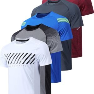Men’s Active Quick Dry Crew Neck T Shirts | Athletic Running Gym Workout Short Sleeve Tee Tops Bulk