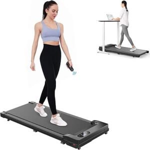 Under Desk Treadmill Walking Pad Portable Flat Slim Machine with Remote Control LCD Display for Home Office Gym Use, Installation Free