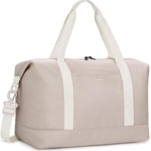 ECOHUB Ryanair Cabin Bags 40x20x25, 20L Underseat Hand Luggage Bag, Foldable Carry On Bag with Removable Wet Pocket, Water-Resistant Overnight Hospital Weekend Bag for Women, Beige