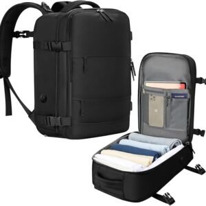 Cabin Bags for Ryanair 40x20x25 Underseat Travel Bag 11 Pockets Hand Luggage Bag Cabin Bag with Separate Shoe Pocket for Women & Men Carry on Bag, 20L, Black