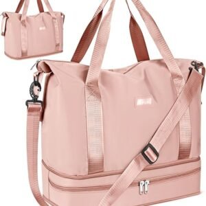 Sporttasche Faltbare Reisetasche mit Schuhfach und Nassfach, CS COSDDI Wasserabweisende Weekender Gym Travel Bag Handgepäck Tasche Trainingstasche für Damen Herren