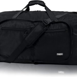 Fmeida Reisetasche Groß Reisetaschen Damen Handgepäck Tasche Faltbare Sporttasche Herren Duffle Bag mit Schuhfach Saunatasche Leicht Kliniktasche Geburt Wasserdicht Schwarz