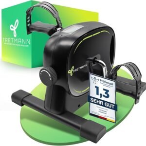 Neu Tretmann Basic Pedaltrainer Set -extra standfest & leise- inkl. Befestigungsband -DEKRA Geprüft- Beintrainer für Senioren Heimtrainer Mini Bike Schwarz Grün
