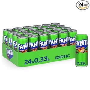 Fanta Exotic - mit intensivem Geschmack einer Mischung tropischer Früchte - spritzig-erfrischendes Softgetränk in Einweg Dosen (24 x 330 ml)