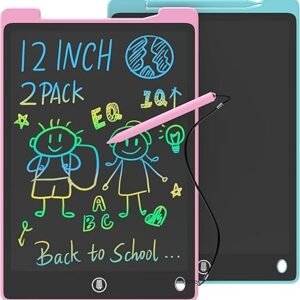GUYUCOM 2 Stück Kinder Zeichentafel 12 Zoll Kinder Spielzeug ab 2 3 4 5 6 Jahre alt Junge Mädchen,Schreibtafel Maltafel Kinderspielzeug und Geschenke zum Geburtstag