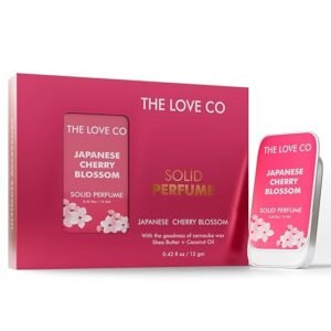 THE LOVE CO. Japanese Cherry Blossom Solid Perfume for Men & Women | Long-Lasting Floral Fragrance Balm | Alcohol-Free, Travel-Friendly, Pocket Perfume Stick | Luxury Scent - 12gm