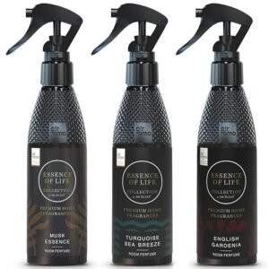AIR-ROMA Premium Air Freshener - Musk Essence, Turquoise Sea Breeze & English Garden Pack Of 3 (200 Ml Each) | Long-Lasting Fragrance | For Home, Office, Hotel Rooms & Toilet