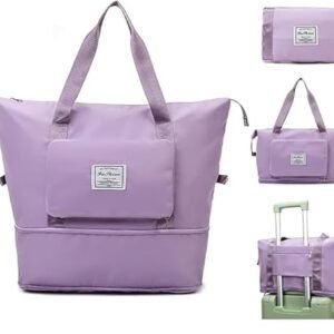 Zancia 41 Liter Expandable Travel Bags for Women, Duffle Bags for Women Luggage, Foldable Vanity Traveling Bag, Waterproof Hand Bag for Ladies Personal Items.