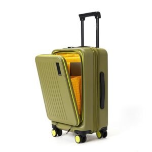 MOKOBARA The Transit Cabin Pro Luggage Small Cabin Size Polycarbonate Hardsided 8 Hinimoto Wheels Suitcase for Travelling (So Matcha Limeray),56 Cm (So Matcha Limeray 2.0)