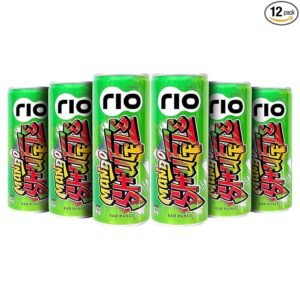 Rio Raw Mango Bubbly Fruit Drink Can | Soft Drink | Exotic Fruit Juice + Fizz | Rich In Vitamin C and Honey | Pack of 12 | 250 ml