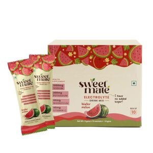 Sweetmate Sugar Free Watermelon Electrolyte Drink Mix Sweetened With Stevia - 5g (10 Sachet) No Preservatives and Chemicals| Offers 10x more Electrolyte | Keto Friendly, Vegan
