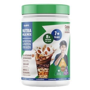 Gladful NutraMilk Healthy Chocolate Milk Mix 400g - 7+ Age No Refined Sugar, 8g Protein, 25 Vitamins & Minerals, No Preservatives - Supports Immunity, Growth, Bone Health & Brain Development
